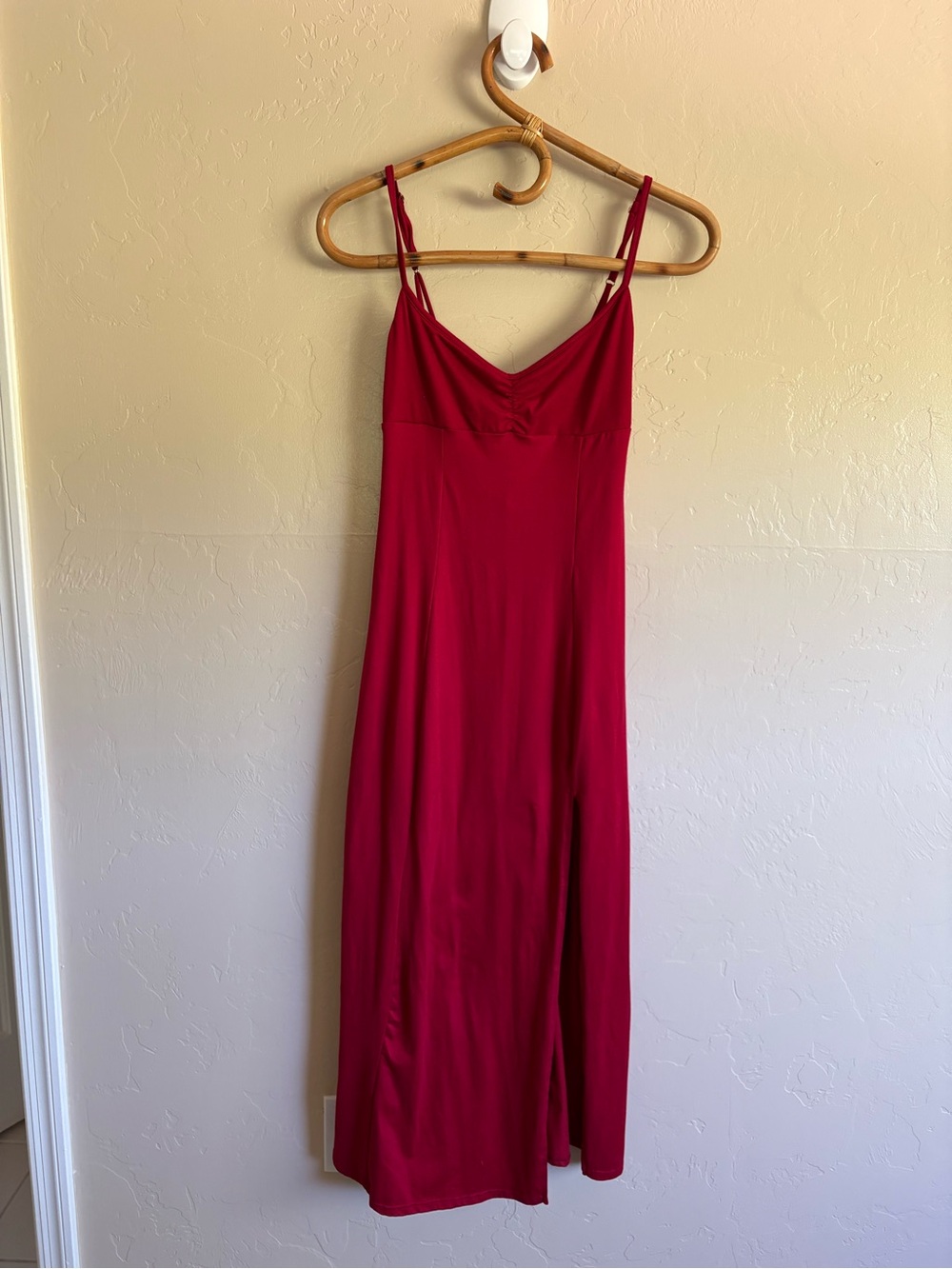 Urban Outfitters Arna Style Long Midi Length Red Camisole Dress Back Tie Size S